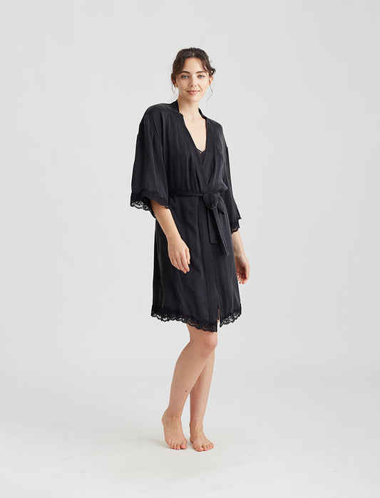 Camille Silk Lace Robe
