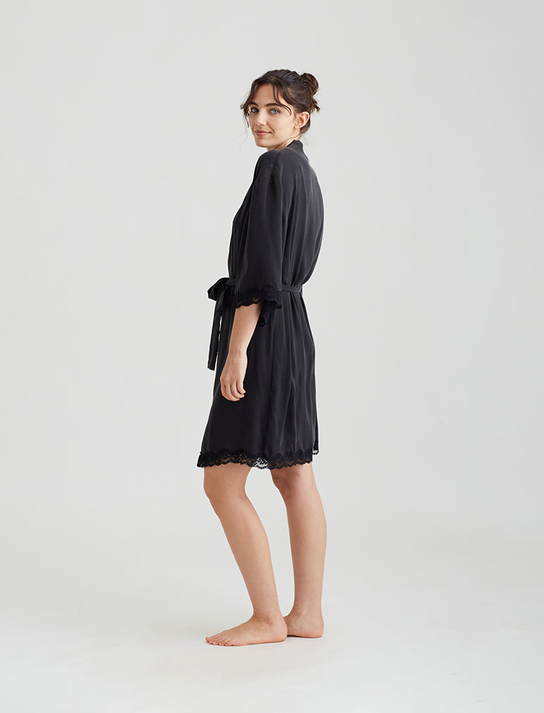 Camille Silk Lace Robe