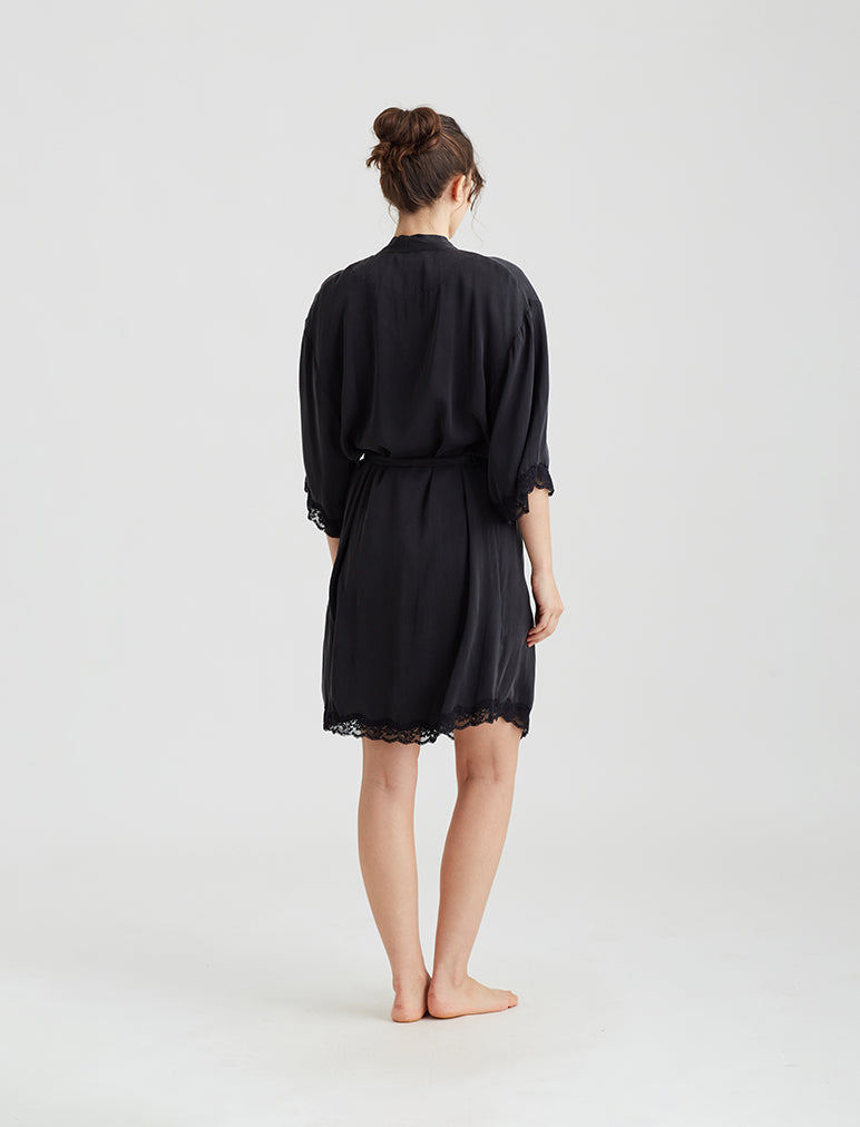 Camille Silk Lace Robe