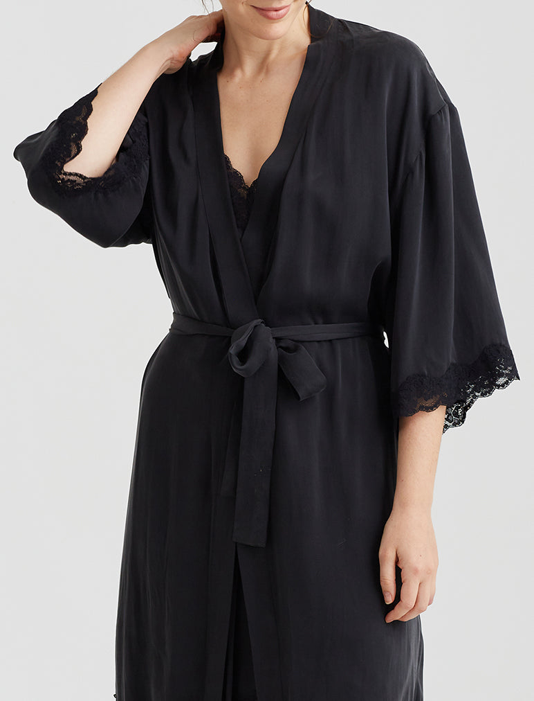 Camille Silk Lace Robe