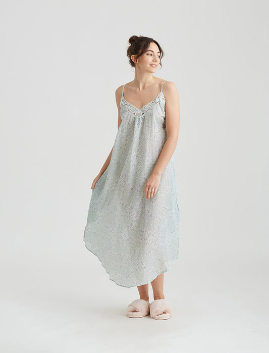Cheri Blossom Lace Front Maxi Nightie