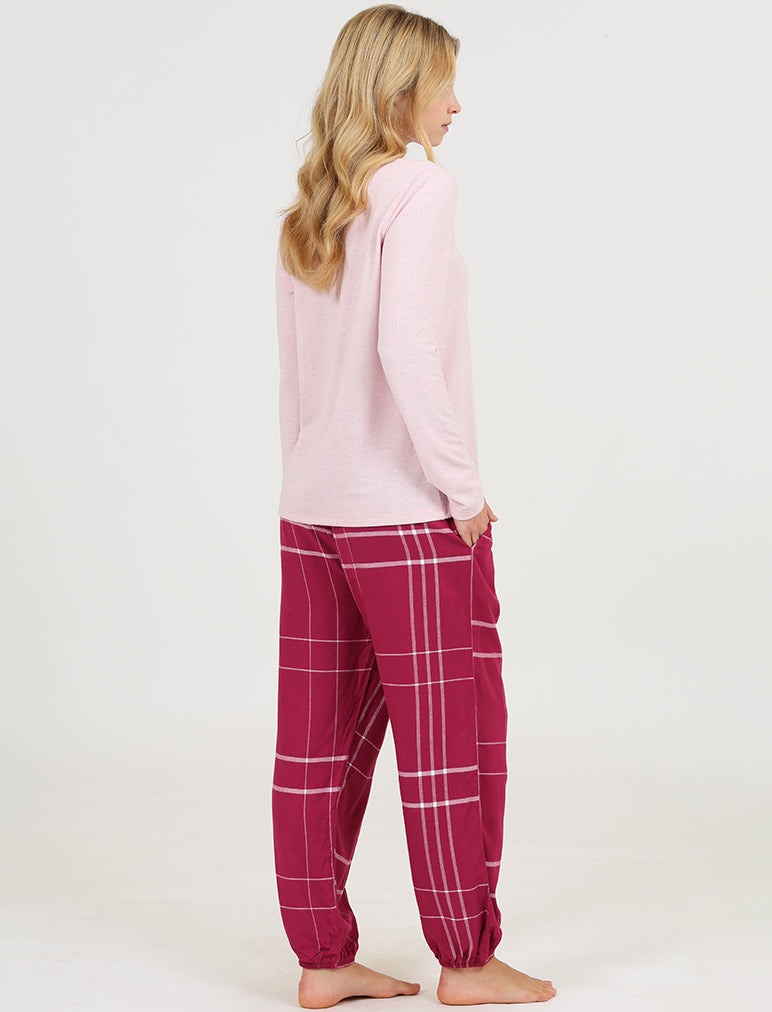 Comfy Plaid Jogger and Feather Soft Top