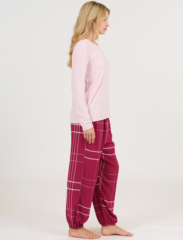 Comfy Plaid Jogger and Feather Soft Top