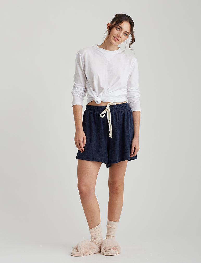 Jada Organic Knit Boxer in Navy