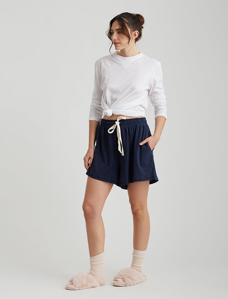 Jada Organic Knit Boxer in Navy