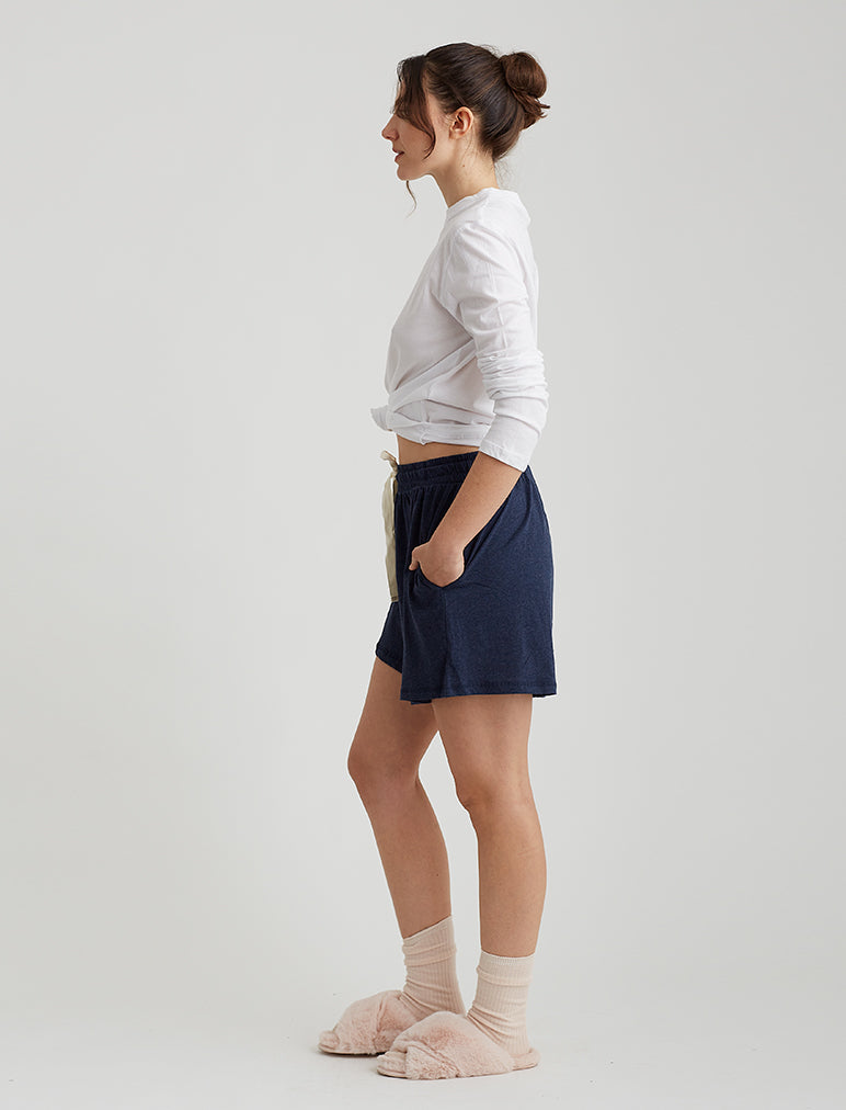 Jada Organic Knit Boxer in Navy