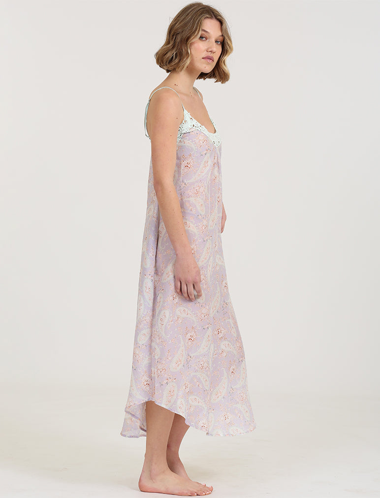 Lila Lace Front Maxi Nightie