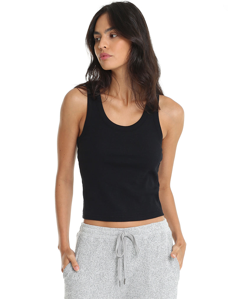 Milla Rib Shelf Bra Semi Crop Tank