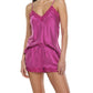 Camille Silk Lace Cami and Boxer Set