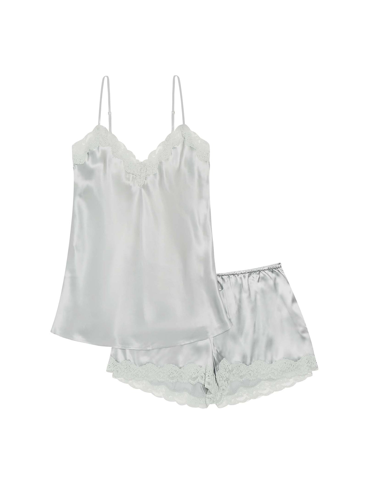 Camille Silk Lace Cami and Boxer Set
