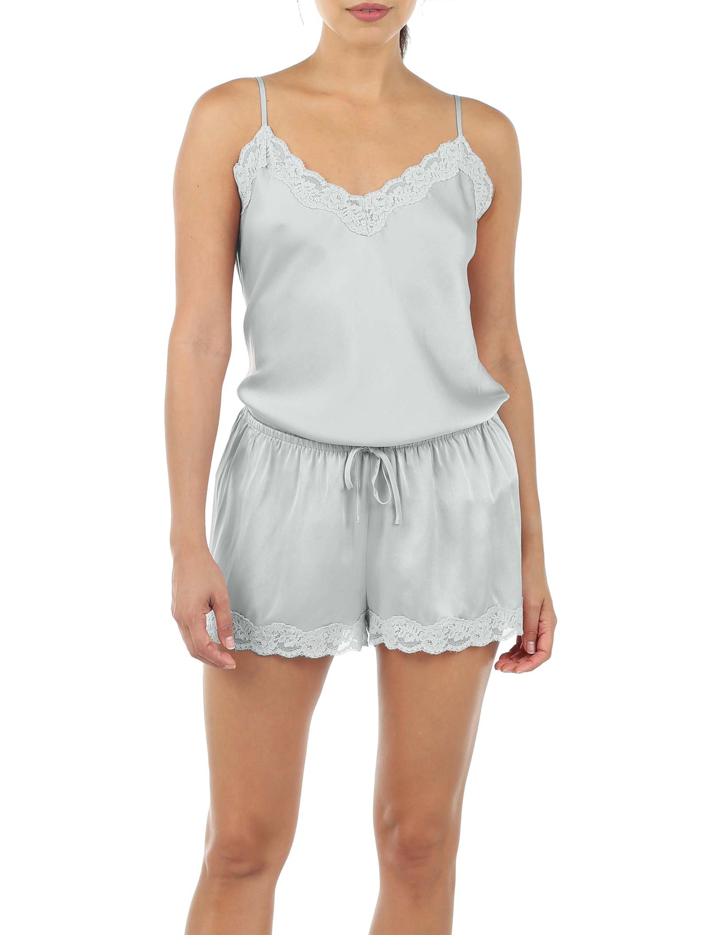 Camille Silk Lace Cami and Boxer Set